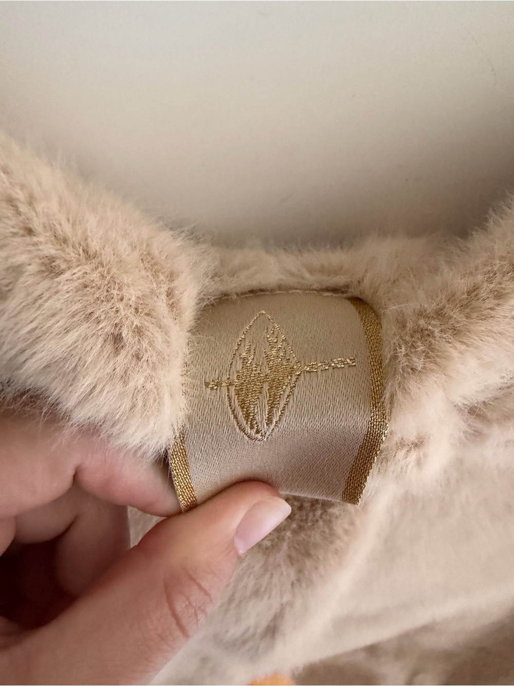 Plush Faux Fur Cape Coat in Taupe - Picture 3 of 4